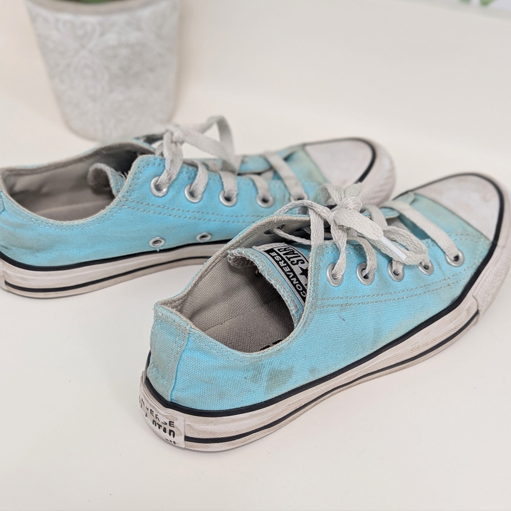 Baby Blue Converse Men's 4 Used - Picture 4 of 10